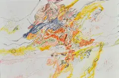 Composition by Gerardo Dottori, 1975, Signature and date lower right. On the reverse: label with the author's declaration of authenticity and notarial, offered May 2021
