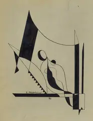 Without title by Enrico Prampolini, Sign at the bottom to the left., offered May 2021