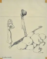 Maurice Henry, Le visible et the invisible, 1933, Signature and date lower right; title in the lower left.
