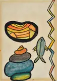 Hermann Hesse, Without title, Tempera and ink on paper