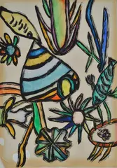 Without title by Hermann Hesse, Tempera and ink on paper, offered May 2021