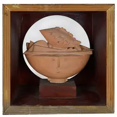 Composition by Franco Fratti, Terracotta and wood, offered May 2021