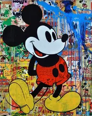 John Snake, Mickey Mouse, On the reverse: signature. Authentication of the author on photo.