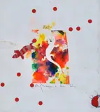 Untitled (Lizards) by Alighiero Boetti, 1986, Signature bottom center; date top center. Authentic Alighiero Boetti Archive on photo with stamp and n., offered May 2021