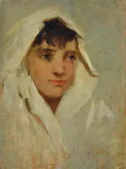 Ettore Cercone, Face of a girl, Signature lower right. & Nbsp;