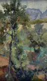 Fausto Pratella, Undergrowth, 1913, Signature and date lower left. On the reverse