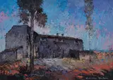 Voltolino Fontani, Tuscan landscape, Signature lower right. On the reverse: signature and title