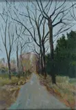 Bruno Loretti, Road in Maremma, Signature lower right. On the reverse: signature and title.