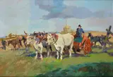 Cart with oxen in the landscape by Carlo Domenici, Signature lower right., offered May 2021