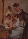 The lesson by Ludovico Tommasi, Sign at the bottom to the left. On the reverse: Bottega d'Arte label and stamps, offered May 2021