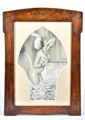 Raphael Kirchner, Naked woman, Signature on the right in the center.