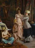 Leonardo Gasser, In the painter's studio, Signature lower right.