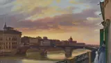 Giuseppe Canella, Santa Trinita bridge, Oil on cardboard