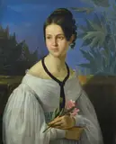 Giuseppe Bonolis, Portrait of Carolina de Crescenzi, 1836, Signature and date lower right.