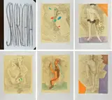 Sandro Chia, Improvisations on Leonardo, Folder containing five etchings - aquatints mm.