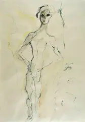 Figure by Ernesto Treccani, autentica dell'autore on foto con firma and timbro., offered Apr 2021