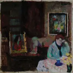 Interior with figures by Edoardo Gordigiani, Signature at the top right., offered Apr 2021