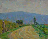 Mario Ciucci, In Tuscany - Sunny morning, 1923, Sign at the bottom to the left. On the reverse: signature