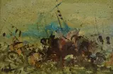 Alvaro Danti, Battle, Oil on masonite