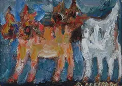 Cats by Silvio Loffredo, 1981, Signature lower right. On the reverse: signature and date, offered Apr 2021