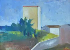 Homes by Dino Caponi, 1955, Signature and date lower right., offered Mar 2021