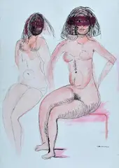 Two figures by Bruno Cassinari, Signature lower right., offered Mar 2021