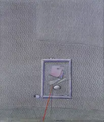 Claudio Cargiolli, The veiled icon, 1994, Signature and date lower center; title in the lower left. On the reverse: signature