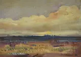 Landscape by Pietro Annigoni, Signature lower right. Authentication of the author on photo. & Nbsp;, offered Mar 2021