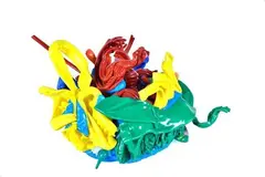 Plastic jungle by Alex Angi, 2003, Authentication of the author on photo (wrong date)., offered Mar 2021