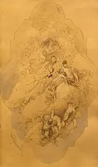 Eugen Klimsch, Sketch for ceiling, Sign at the bottom to the left.