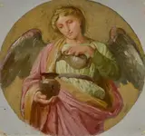 Gaetano Marinelli, Allegory of Temperance, Sketch for the frescoes on the dome of one of the chapels of the Sanctuary of the Madonna Del Monte in Genoa