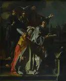 Francesco Solimena, Saints Gaudioso Bishop of Bithynia, Stephen protomartyr, Benedict of Nursia and Scholastica