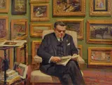 Giovanni Iacovino, Portrait of man in the studio, 1929, Signature and date lower right.