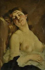 Naked woman by Charles Conder, Sign at the bottom to the left., offered Mar 2021