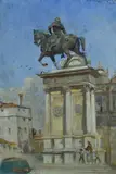 Curt Hoppe-Camphausen, Padua - Piazza del Santo, 1906, Signature and date top right. & Nbsp;