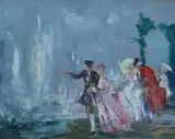 Ludovico Zambeletti, Costume scene, Sign at the bottom to the left.