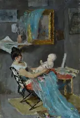 Maternity by Vincenzo Volpe, 1891, Signature and date lower right., offered Mar 2021