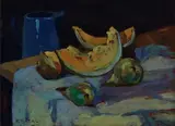 Still Life with Fruit and Jug by Renato Natali, Signature on the bottom left and on the reverse., offered Mar 2021