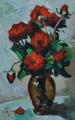 Rose by Corrado Michelozzi, Sign at the bottom to the left. On the reverse: signature., offered Mar 2021