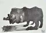 Mīlĕs, Rhinoceros, Signature lower right.