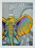 Ninjaz, Dream Big, 2020, Signature lower right.