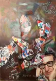 Filippo Auti, Woody Allen, 2005, Signature and date in the lower center