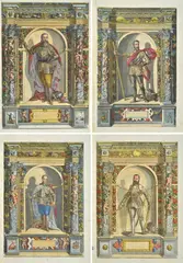 Dominicus Custos, Armamentarium heroicum, Quattro incisioni tratte da disegni di Giovanni Battista Fontana.
