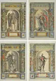 Dominicus Custos, Armamentarium heroicum, Quattro incisioni tratte da disegni di Giovanni Battista Fontana.