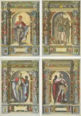 Dominicus Custos, Armamentarium heroicum, Quattro incisioni tratte da disegni di Giovanni Battista Fontana.