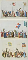 Jacob Franquart, Pompa funebris optimi potentissimiq. Pincipis Albert Pii. Bruxelles:, tre tavole tratto dal volume edito da de Hendrik Lodewijcxszoom Van Haestens a Lovanio nel
