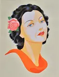 Giovanni Meschini, Ritratto di donna con rosa, mm.