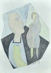 Figures by Giorgio Carmelich, 1924, Signature and date lower right., offered Feb 2021