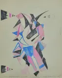 Gigia Zamparo Corona, Study for Futurist Dance, 1926, Bottom in pencil: "Gigia Zampararo Corona - Study for Futurist dance