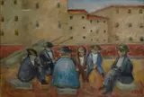 Ottone Rosai, Rest of workers, 1952, Signature lower right. On the reverse